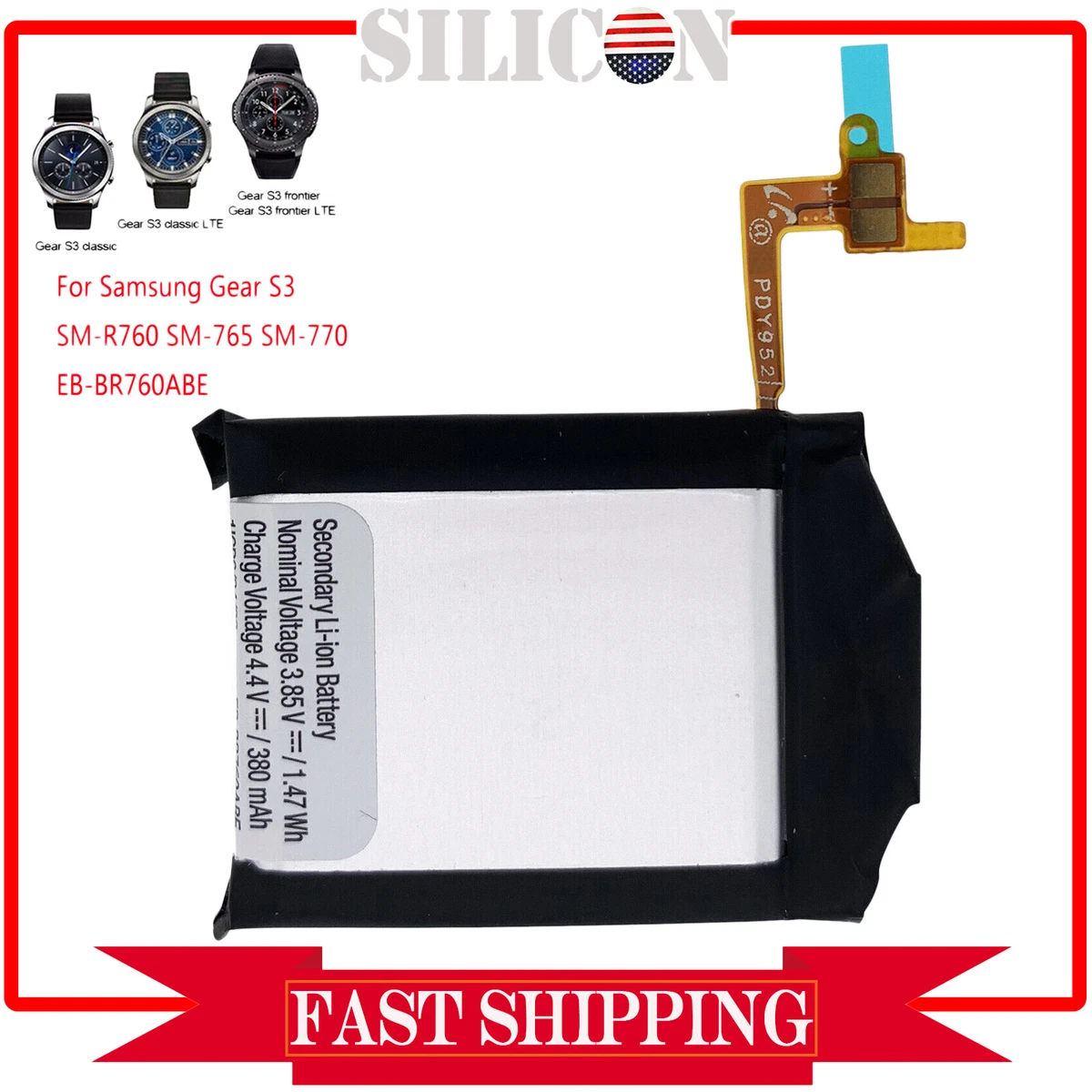 Battery for best sale samsung gear s3