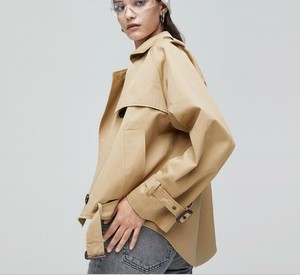 double breasted short trench coat