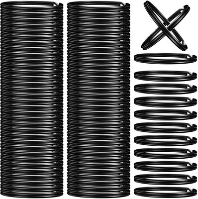 100PCS Split Key Rings Bulk for Keychain and Crafts Keychain Rings (Gun black25m