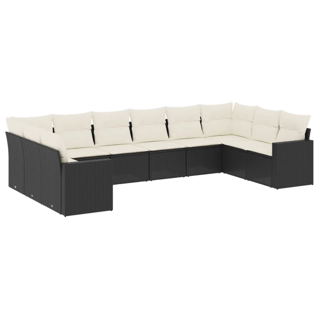 Garden Sofa Set Black Poly Rattan Large Modular Garden Sofa Set