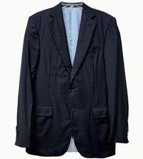 Ermenegildo Zegna Trofeo Men  s Black 100 Wool 2-Button Blazer Jacket 50L US 40L