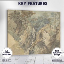 Canvas Wall Art Decor Picture Frame Romantic Woodland Waterfall Rocky Gorge
