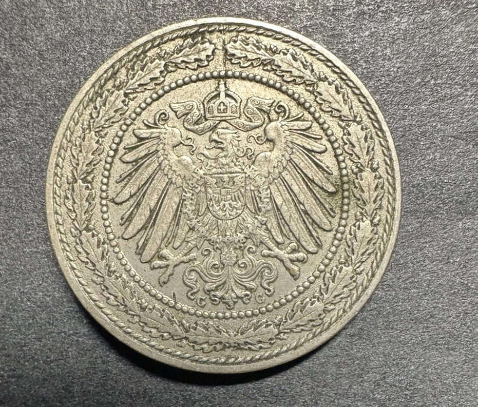 1890 G Germany 20 Twenty Pfennig Key Date Rare 306k Minted - Image 2 of 2