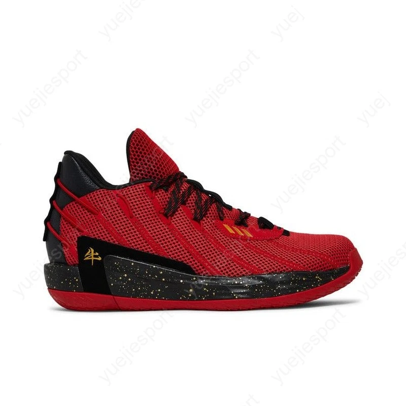 Adidas Dame 4 Shoes Black Scarlet Gold CQ1422 With Box 10.5 Worn Once Buy Adidas Dame 4  main image 3