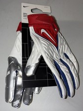 NIKE Superbad Receiver Football Gloves Red White Blue Size Adult Medium $65