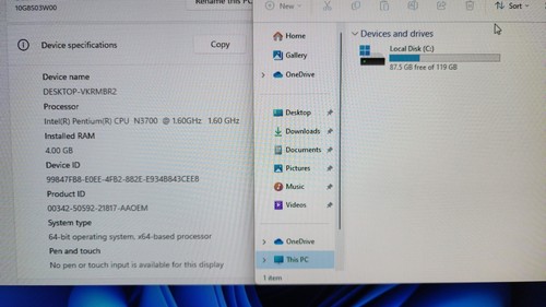 Lenovo ThinkCentre M600 | Intel N3700@1.60GHz 8GB RAM 128GB SSD WINDOWS 11 PRO - Picture 3 of 5