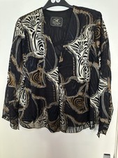 Ladies Jacket Designer Kirsten Krog Black Elegant Gold Beaded UNUSUAL Sz 24 47