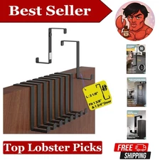 Contemporary 2-Sided Door Hooks - 10 Pack with Anti-Scratch Pads & Non-Slip Dots