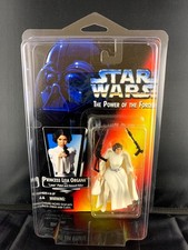 1995 Star Wars Kenner POTF2 Princess Leia Red Card MOC 69574 in Clamshell