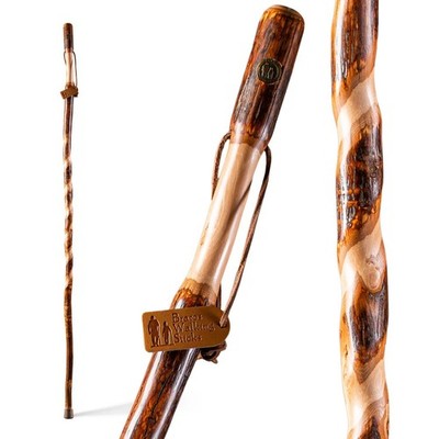 Brazos Rustic Wood Walking Stick, Twisted Hickory, Traditional Style Handle, ...