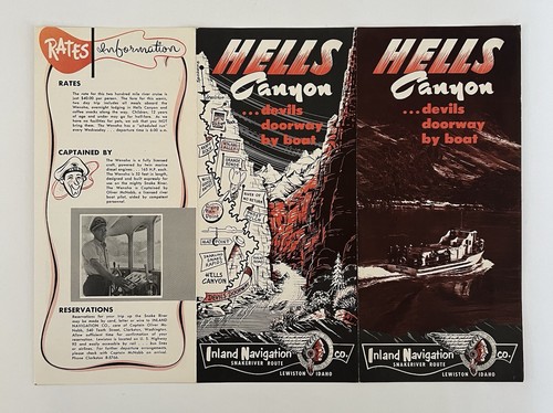 Hells Canyon VTG 1950s Brochure Idaho Mid Century Tourist Travel Souvenir