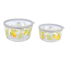 Temp-tations Set of 2 Borosilicate Glass Bowls w/ Vented Lids
