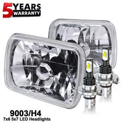 Fit 96-18 GMC Savana 1500 2500 3500 7x6'' Inch LED Headlight Hi/Lo Halo DRL