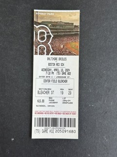 Jackson Holliday MLB Debut Ticket 2024 Baltimore Orioles Boston Red Sox
