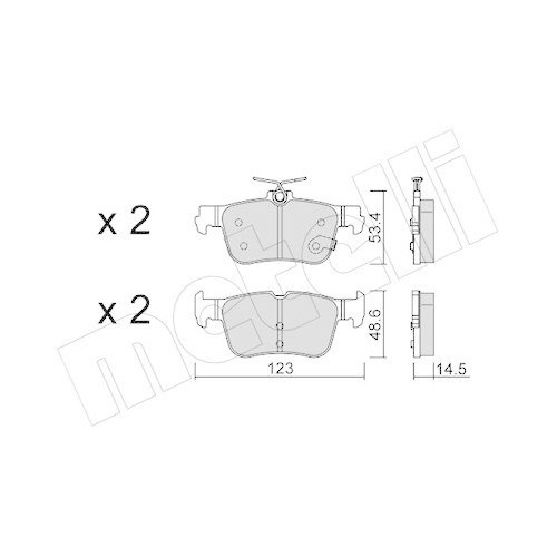 Plaquettes de frein Metelli 22-1332-0 anti-vibration Ford C-Max