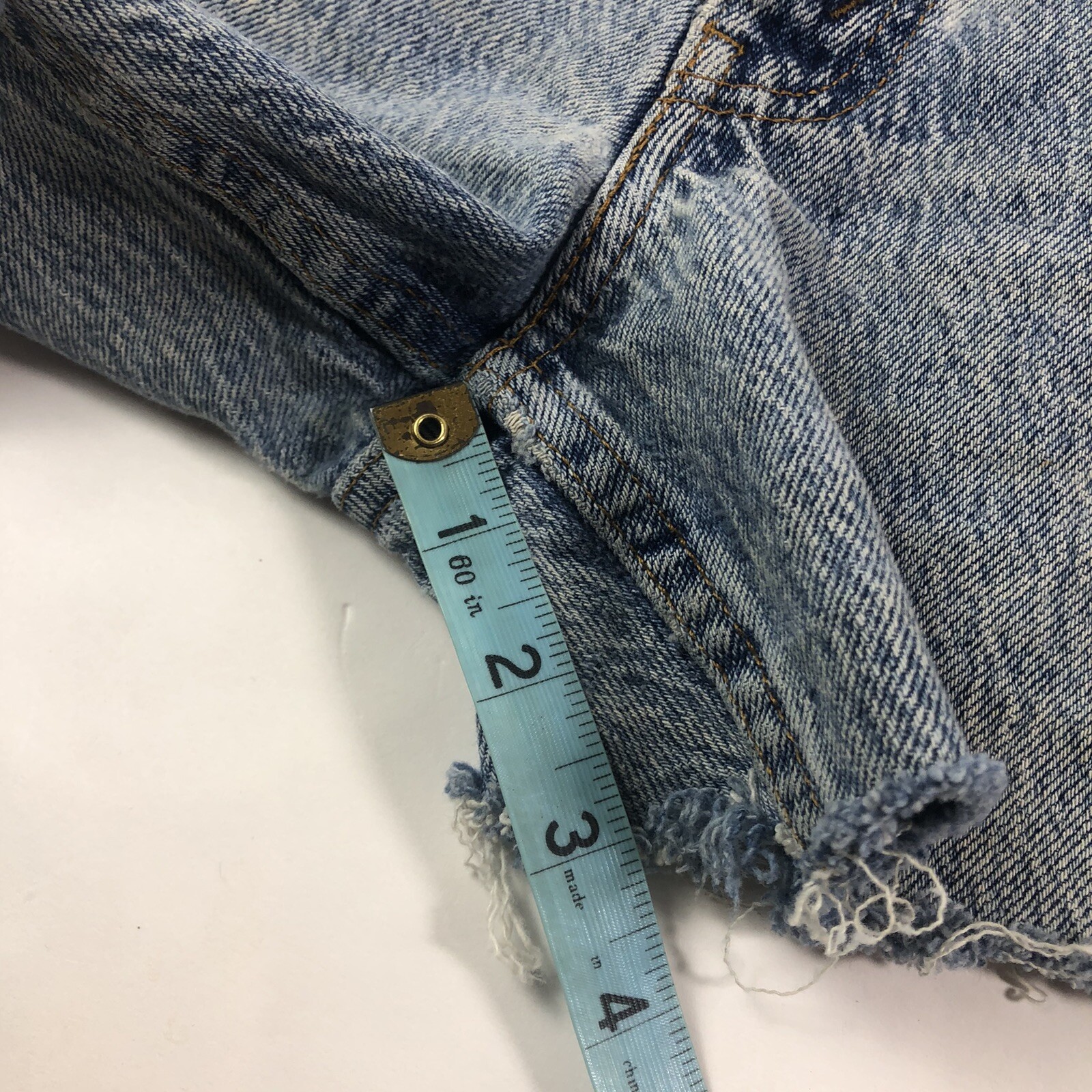 Vintage Distressed Denim Hat - Light Acid Washed, Adjustable Clip, Light Blue - View #7
