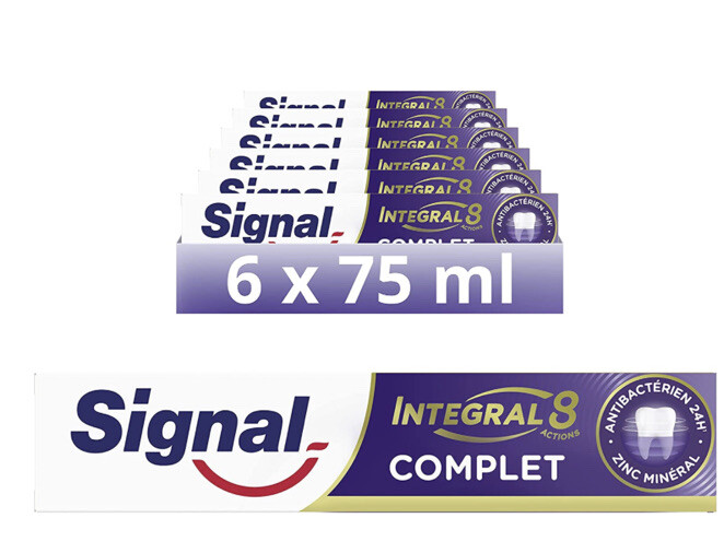 Dentifrice Signal lot de 6 pour la routine matinale d'une famille active au sourire sain