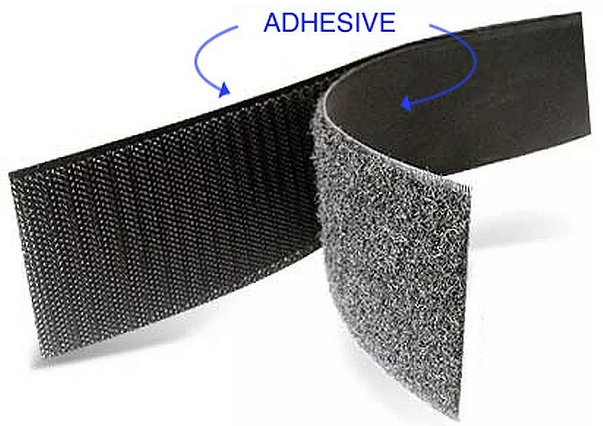 Velcro Heavy Duty Fastener Strips Adhesive 2 Set Black Hook & Loop 3.5x1 91556