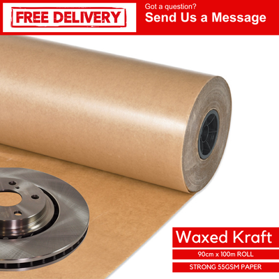 KRAFT WAXED PAPER ROLL 55GSM 9090MM X 100M