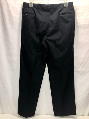 Brooks Brothers Pants Men 36X28 Black Pleated 100% Wool Dress