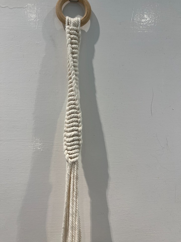 Macrame Plant Hanger Indoor Flower Pot Holder White Cotton Cord