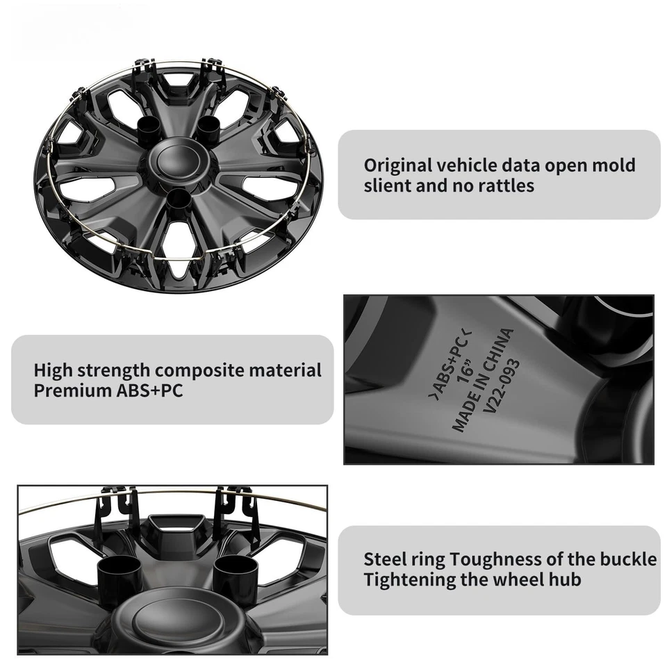 Wheel hubcaps for Ford Transit 150, 250, 350 2015-2023 16inch Wheel Covers 4Pcs - Image 4 of 4