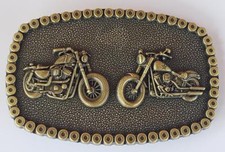 WESTERN BIKER MOTORCYCLE BIKE CHAIN BRASS COLOR BELT BUCKLE
