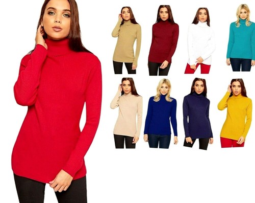 Womens Ladies Polo Neck Roll Turtle 