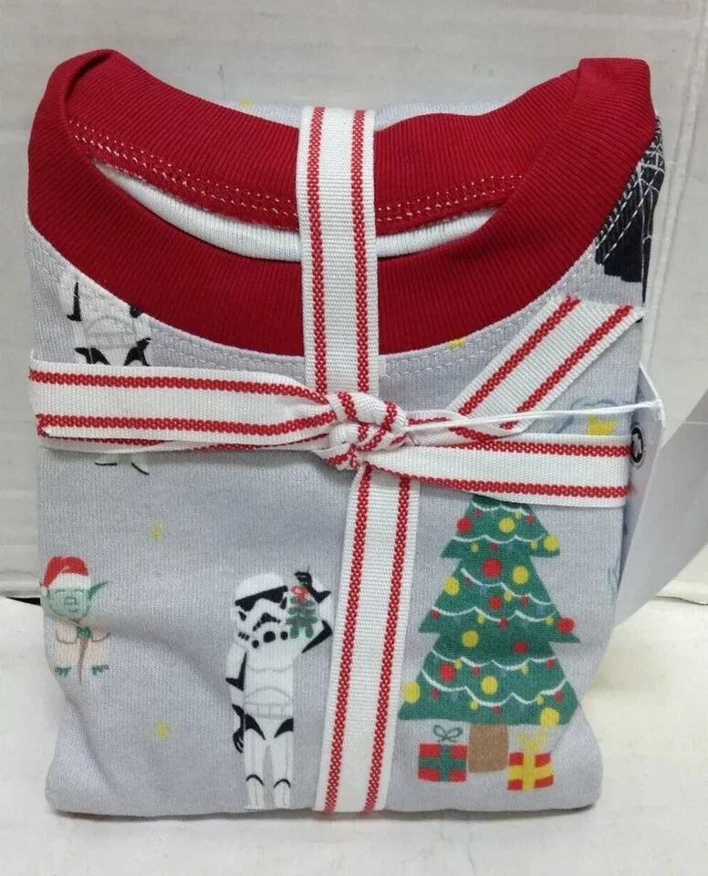 NEW Pottery Barn Kids Size 4 Star Wars Holiday Organic Pajama Set Darth Vader - Image 4 of 4