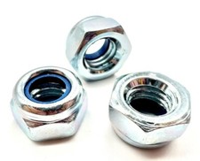 Image of NYLOC NUTS BZP ALL SIZES TYPE T NYLON LOCKING LOCK NUTS M6 M8 M10 M12 M16