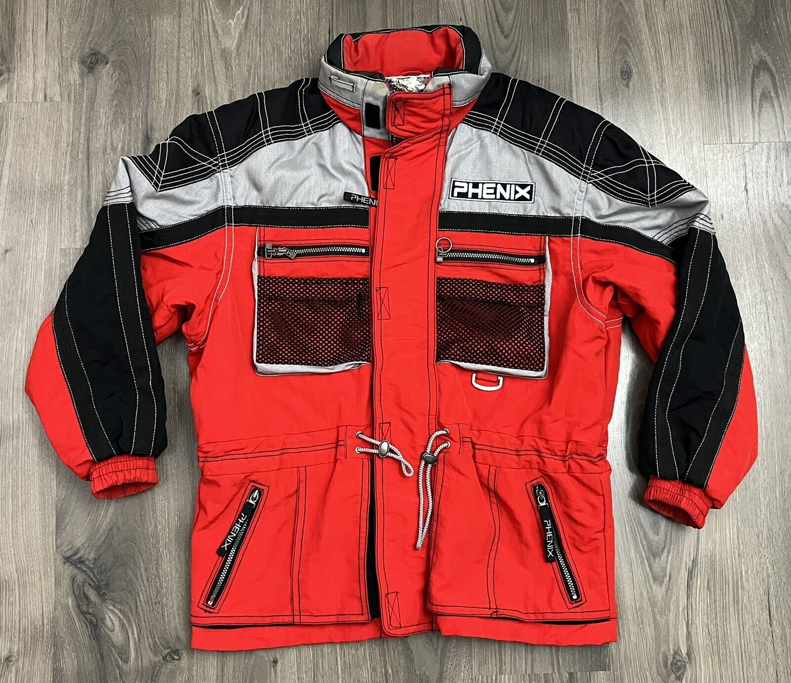 Vintage Phenix Ski Jacket 90s Mens Medium Red Bla… - image 1