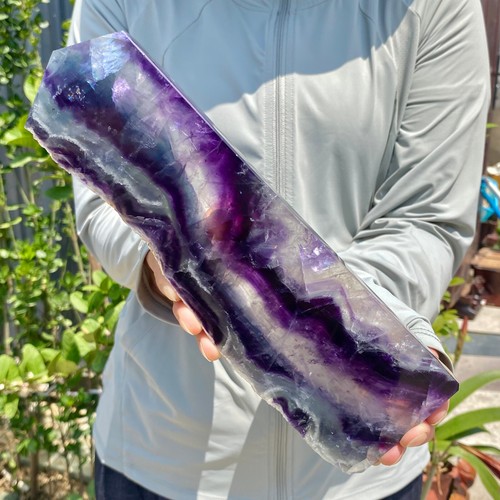 2.53LB Natural Fluorite Crystal Column Magic Wand Obelisk Point Earth Healing - 第 8/10 張圖片