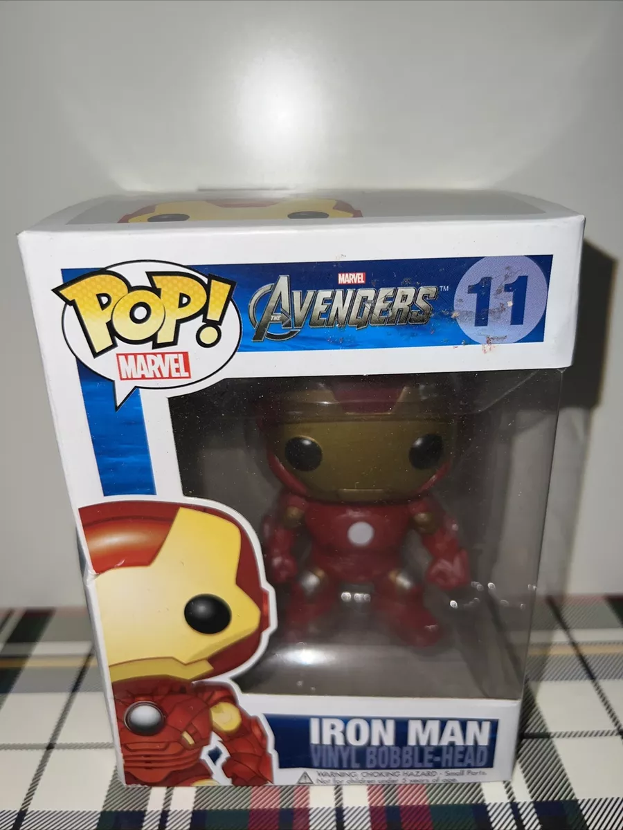 Funko POP Iron Man # 11 The Avengers RARE!!!! Vaulted/Retired - Damaged Box