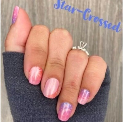 Color Street Nail Polish Strips STAR_CROSSED Moon Pink Shimmer C140