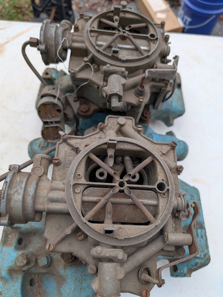 1956 Pontiac заводской двойной четырехвпускной с оригинальными карбюраторами Star Chief Catalina - Изображение 3 из 4