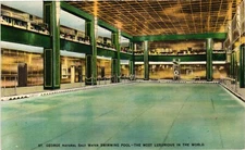 Saltwater Pool St. George Brooklyn New York Linen Vintage Postcard Un-posted