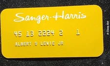 Sanger & Harris Charge Card. Princess size. Our cc2316