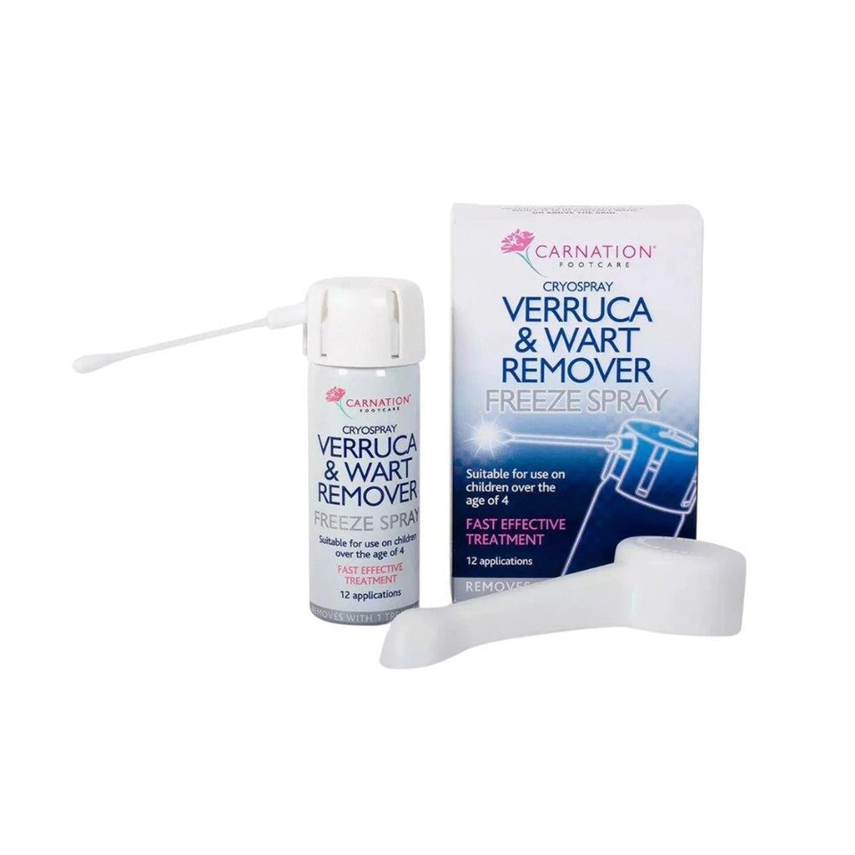 YOUR MEDICALS Carnation Verruca & Wart Remover Freeze Spray 50ml | 12 Applications | Effective