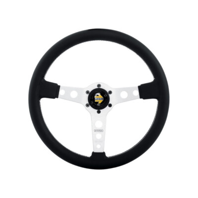 MOMO Prototipo Steering Wheel 350mm Black Leather Brushed Aluminum