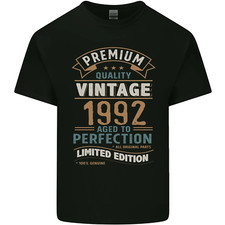 Premium Vintage 34th Birthday 1992 Mens Cotton T-Shirt Tee Top