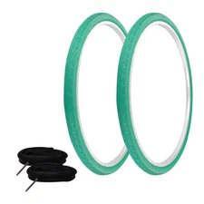 PRO+ TIRES 700 x 40 Green P-1134 W/ HEAVYDUTY TUBES 80mm Presta Valve