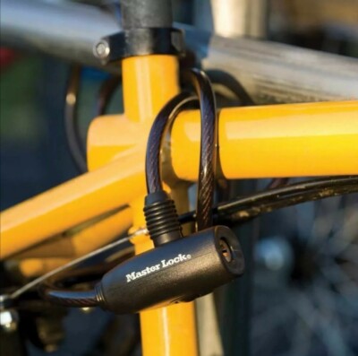 Master Lock Fahrradsicherheit - Schlüssel Stahlkabel Fahrrad Fahrradschloss 1,8mx8mm 2 Schlüssel