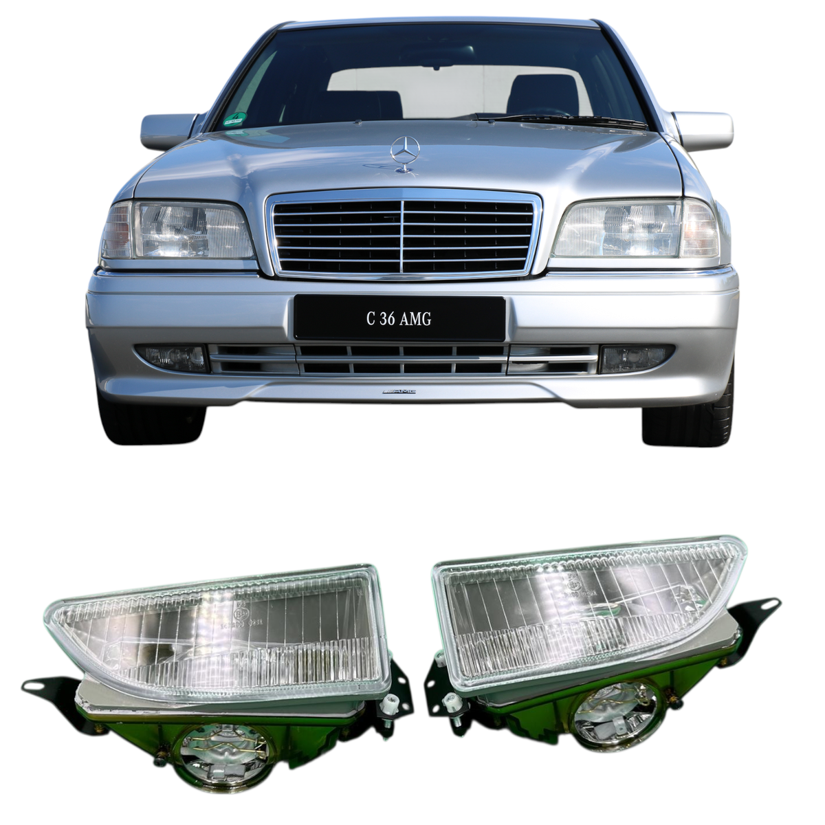 For Mercedes Genuine-Quality AMG Fog Light Set for W202 C36 AMG