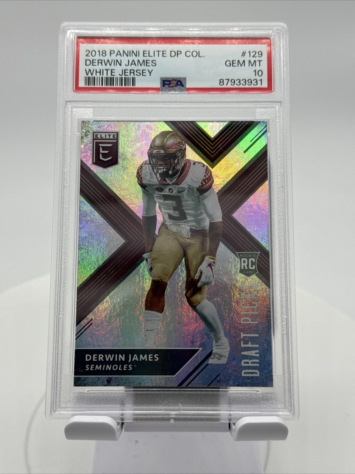 Derwin James Panini Elite Draft Picks Collegiate #129 White Jersey