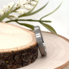 Thin Silver Tungsten 4MM Wedding Band Matte Brushed Finish Beveled Edges Ring