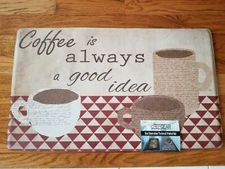  Anti Fatigue Comfort Kitchen Floor Mat Rug 18x30 Coffee Always Good Idea Cups 