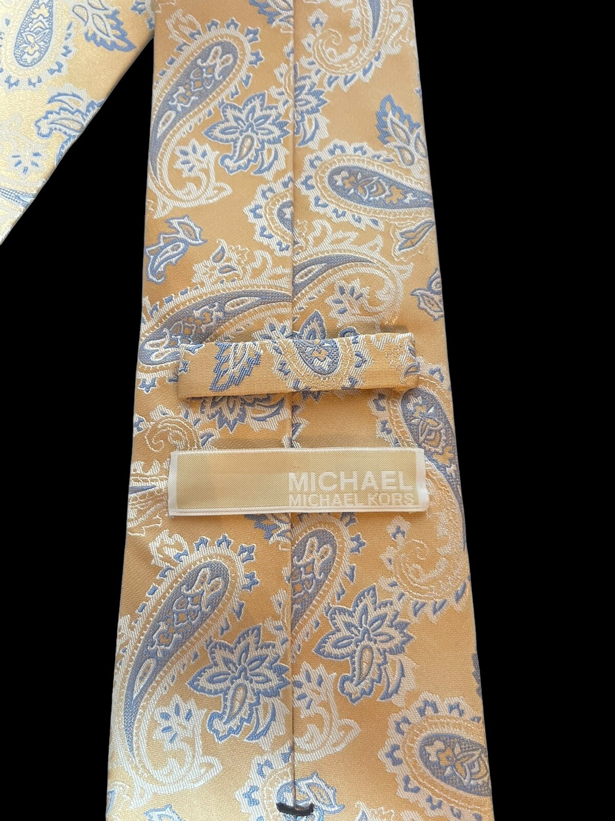 MICHAEL KORS Men's Neck Tie 100% Silk Gold Paisley Standard 58" x 3.5" thumbnail 8