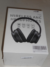 Wingstime Wireless Foldable Headphones Black ANC 5.0 AT-NS44 New In Sealed Box