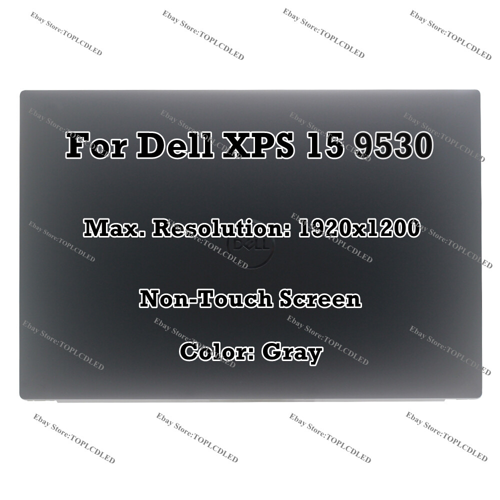Gray 15"" Dell XPS 15 9530 FHD LCD LED Non-Touch Screen Display Assembly Complete