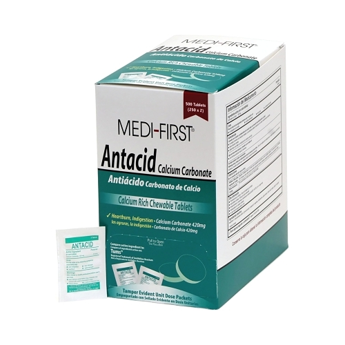 Medifirst Antacid, Chewable Tablets, Mint Flavor - 1 per BX - 80213